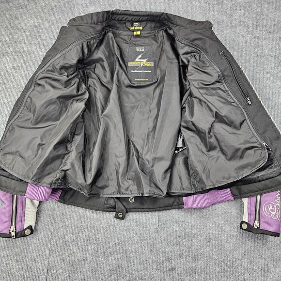 Scorpion EXO Motorcycle Jacket Womens Large Purple Armored Removable Liner Biker - Picture 5 of 10